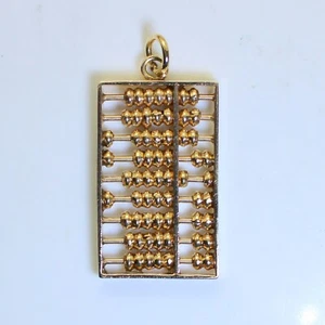 Colgante Calculadora Ábaco Matemático Oro 14K Pesado y Bien Hecho, Móvil, 6.3 Gramos - Imagen 1 de 5