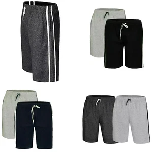 2 PACK Men's Soft Lounge Shorts Jersey Nightwear PJ Pyjama Pants 100% Cotton UK - Picture 1 of 8