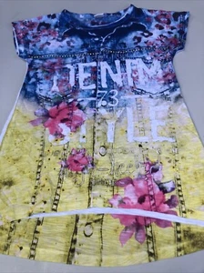 Miss Mónica Multicolor Short Sleeve Tee - Size 16 Juniors - Picture 1 of 4