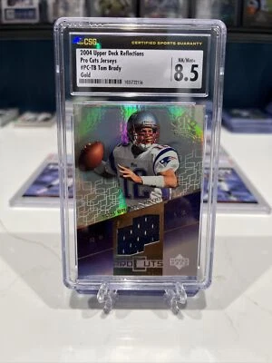2004 upper deck reflections jersey Tom Brady CSG 8.5 GOLD HOLO INVEST GOAT HOF - Image 1 of 2