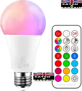RGBW Colour Changing Light Bulb, Dimmable 10W E27 Edison Screw (D262) - Picture 1 of 6