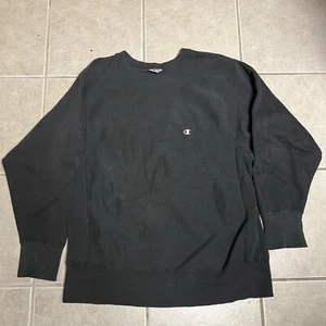 Vintage 80s Champion Reverse Weave Warm Up Black Size Large - Picture 1 of 13