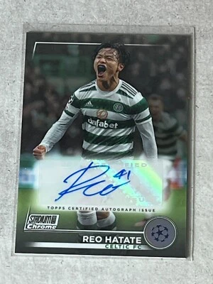 2022-23 Stadium Club Chrome UEFA Reo Hatate Refractor Auto #CA-RH Celtic - Image 1 of 2