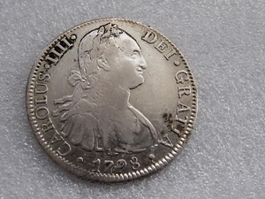 1798 Colonial Mexico Silver Coin Crown 8 Reales Charles IV FM-Mo Great detail - Picture 1 of 11