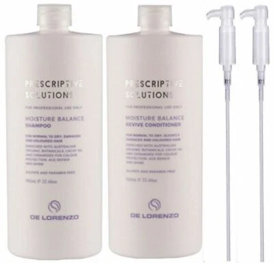 De Lorenzo Moisture Balance Shampoo & Revive Conditioner 960ML + 2 free pumps - Image 1 of 4