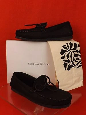 NUEVO EN CAJA ZAPATOS DE CONDUCCIÓN ISABEL MARANT ETOILE NEGROS LTH PIEL DE OVEJA ARAPAHO 36 $567 Foto 1 de 4