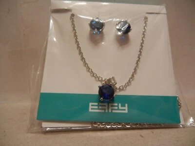 Effy Set Of 2 Faux Blue Sapphire Topaz 16 In Necklaces 1 With Stud Earrings - Image 1 of 4