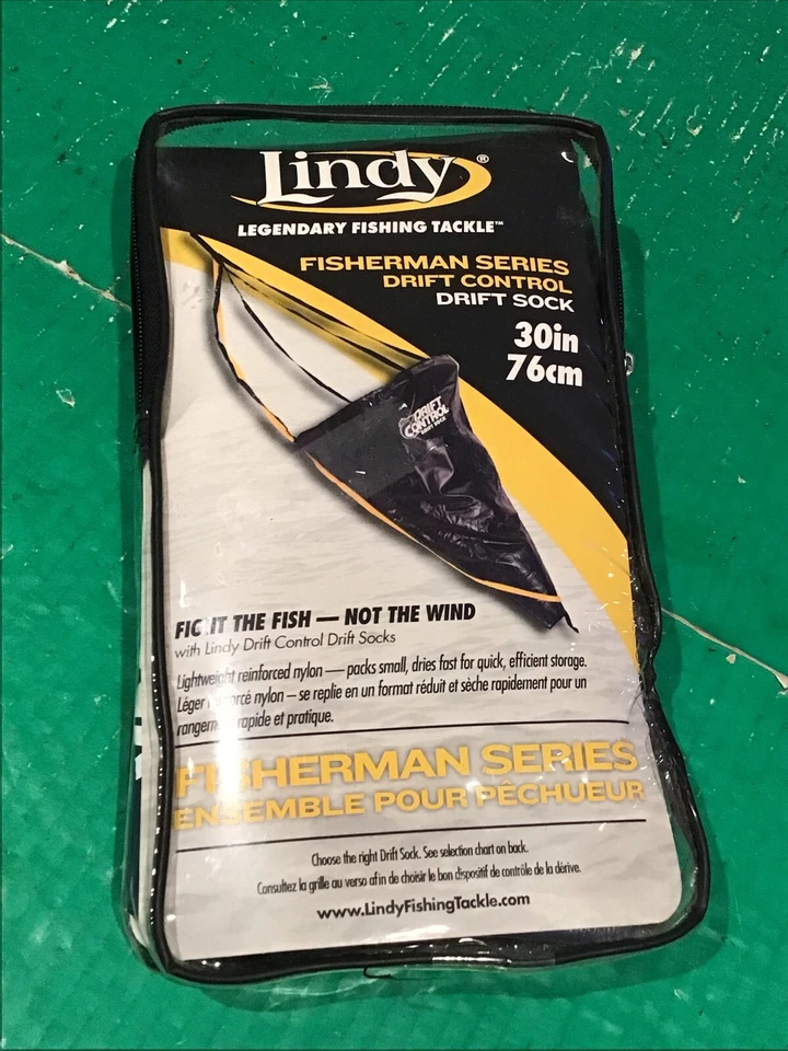 New LINDY DRIFT SOCK FISHERMAN SERIES BLACK 30" DCVS30 w/ Storage Pouch - Image 1 of 4