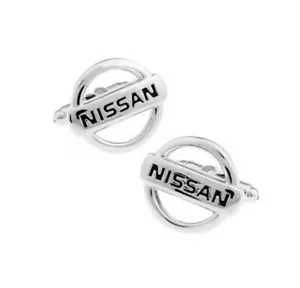 Silver Nissan Car Logo Cufflinks Formal Business Wedding for Suit Shirt - Picture 1 of 6