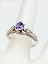 ZEGHANI Signed $5000 2ct Natural NO HEAT Purple Sapphire Diamond 14k Gold Ring