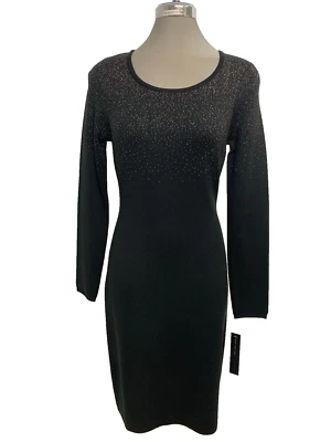 Vestido Suéter para Mujer MARC NEW YORK Fácil Ajuste Acogedor Negro/Dorado Nuevo con Etiquetas Talla S Foto 1 de 4