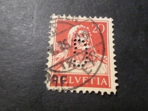 SUISSE SCHWEIZ, timbre perforé D, oblitéré, PERFIN STAMP EX. A - Imagen 1 de 2