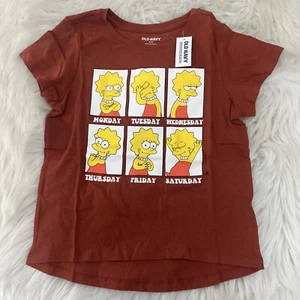 Old Navy girls The Simpsons Lisa Monday-Friday Tee NWT M 8 short sleeve - Picture 1 of 8