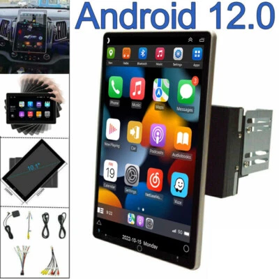 Rotatable 10.1" Android 12 Touch Screen Car Stereo Radio GPS WIFI BT Double 2DIN - Image 1 of 4