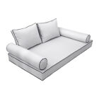 |SLIPCOVER ONLY|S1 Daybed Mattress Bolster Back Cover Contrast Trim TwinXL AD105