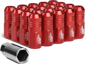 20 Pcs 7075 Aluminum Closed End M12 x125 Lug Nuts Set with Socket Adapter Red - Picture 1 of 7