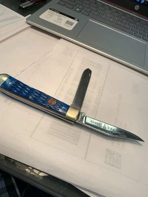 Cuchillo Trampero Boker Alemania Marca Árbol Azul Hueso Plantillado 32 Hojas Nuevo Sin Caja Foto 1 de 4