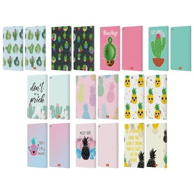 OFFICIAL emoji® CACTUS AND PINEAPPLE LEATHER BOOK WALLET CASE FOR AMAZON FIRE - Image 1 of 4