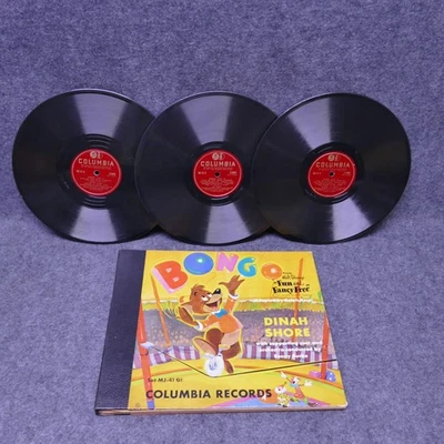 78 RPM 10" 3 Record Set Walt Disney's Bongo with Dinah Shore Columbia No. MJ-41 - Image 1 of 4