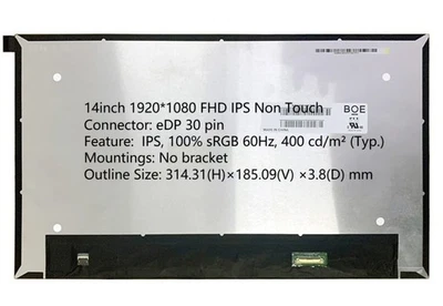 A+ 14“ IPS FHD LCD Screen Compatibe NV140FHM-N69 NV140FHM-N6D EDP 30Pin 72% NTSC - Image 1 of 4