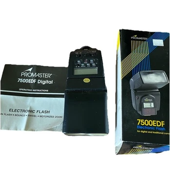 Promaster 7500DX Digital Flash Canon 8535 Hot Shoe Mount Twin Flash In Box Used - Image 1 of 3