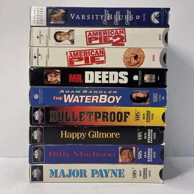 90’s 00’s Comedy High School/Teen 9 VHS Lot Waterboy American Pie Varsity Blues Foto 1 de 4