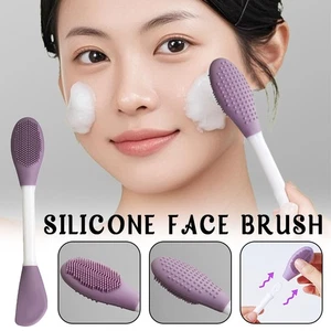 Soft Double Head Silicone Mask Brush Facial Cleansing Tools Mud Film Applicator - Picture 1 of 25
