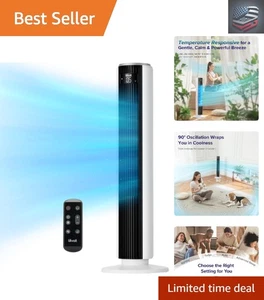 Energy-Efficient 36-Inch Tower Fan with Timer - Perfect for Home or Office - Picture 1 of 10