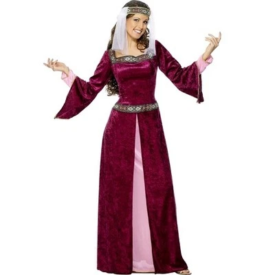 Ladies Medieval Maid Marion Fancy Dress Costume S to Plus Size by Smiffys - Image 1 of 2
