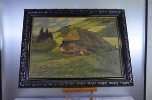 ANTIGUO CUADRO LIENZO DE 23 PINTURA ÓLEO MARCO MADERA ENNEGRECIDA NAPOLEÓN - Imagen 1 de 9