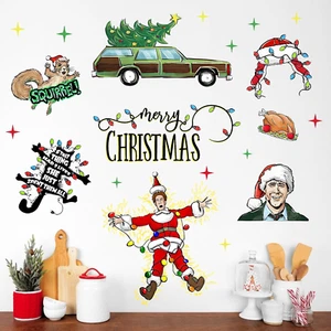 Adesivi Murali Mfault Buon Natale Adesivi, Divertenti Vacanze Natale Babbo Natale Squ - Foto 1 di 12