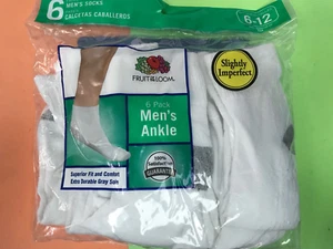 🔥Fruit of the Loom 6 Pack Men's Ankle White Socks Size 6-12🔥 - Picture 1 of 8
