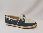 True Spirit by Easy Spirit Size 6 Cream & Blue/Gray Suede Boat Flats Shoes