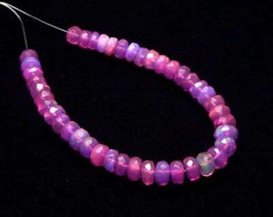 4" Strand Pink ETHIOPIAN OPAL 4mm Faceted Rondelle Beads - Picture 1 of 3
