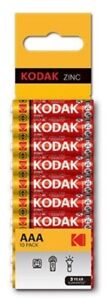 KODAK AA Zinc Batteries 1.5V Pack Of 10 Universal Brand New Free P + P