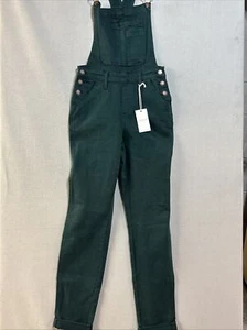 New Judy Blue High Waisted Garment Dyed Double Cuff Overall Bf Teal Small NWT - Picture 1 of 8