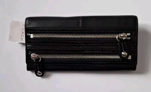 Coach Bonnie Black Leather  Large Multi Zip Wallet 7.5 In. NWT-HB5 - Bild 1 von 8