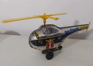 Vintage PD PATROL Police Helicopter Ton Litho Friction T.T. Japan 1960 - Picture 1 of 3