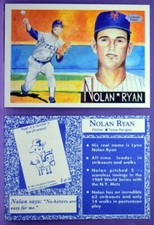 Nolan Ryan N.Y. Mets / Texas Rangers 1991 Cardboard Dreams Art Oddball Card #2