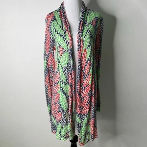 Lilly Pulitzer Women's Red Green Polka Dot Open Front Cardigan Size Medium - Picture 1 of 11