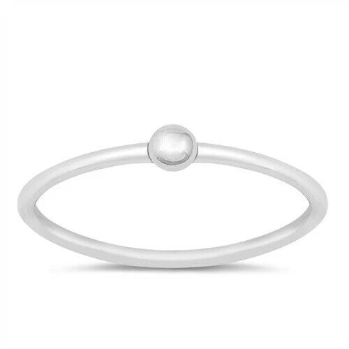 Anillo Genuino Plata de Ley Sólida 925 Chapado en Rodio Cara Altura 3 mm Talla 3 Foto 1 de 1