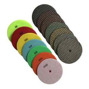 Juego de pulido de piedra seca de 7" (7 piezas) #50 100 200 400 800 1500 3000 mármol de granito - Imagen 1 de 1
