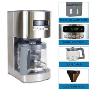 Kenmore 12Cup Automatic Coffee Maker Machine Digital Timer Coffee Machine,Silver - Picture 1 of 8