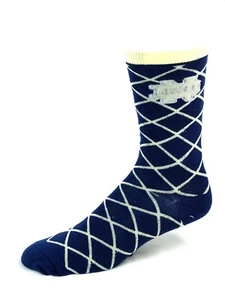 Calcetines Notre Dame Fighting con diseño de diamantes irlandeses azul marino y dorado tripulación - Imagen 1 de 1