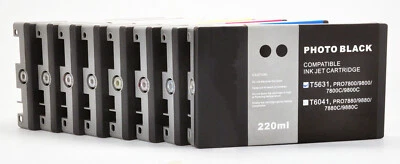 Impresora 8X220ml Epson Stylus Pro 7800 9800 K3 Pigmento UltraChrome Cartuchos Tinta Foto 1 de 4