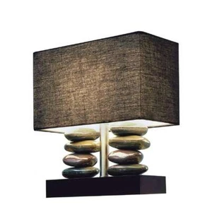 Elegant Designs Ceramic Table Lamp Dual Stacked Stone Rectangular 14.5 in. H - Picture 1 of 4