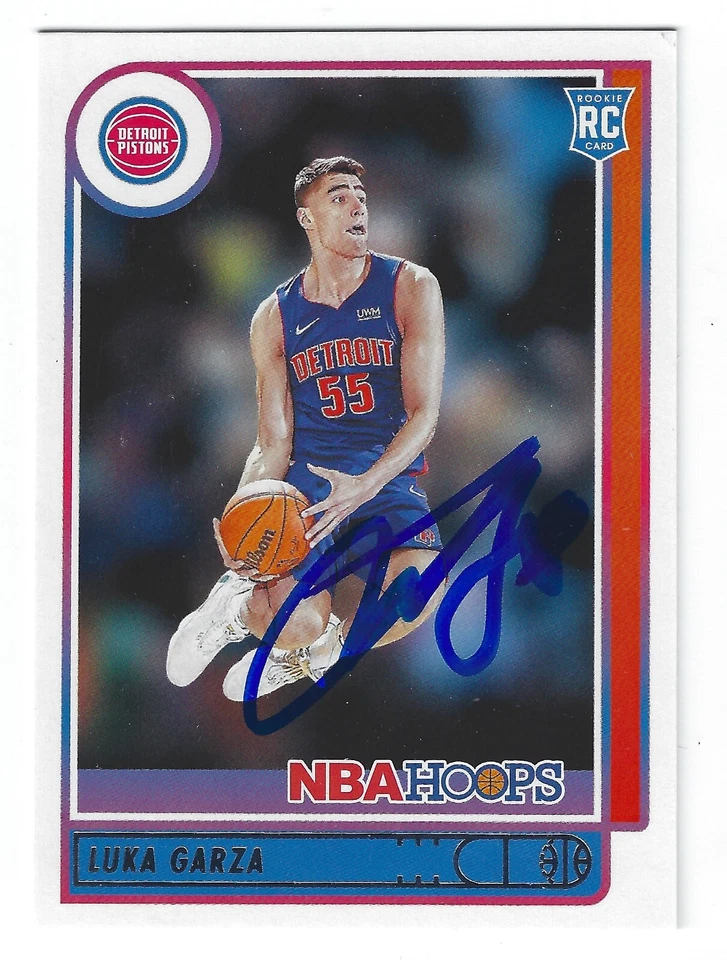 LUKA GARZA DETROIT PISTONS SIGNED NBA HOOPS ROOKIE CARD MINNESOTA TIMBERWOLVES - Image 1 of 1