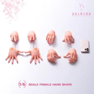 4 Pair 1/6 Female Pale Makeup Hand Type Model Prop Accessories Fit 12''Body - Picture 1 of 11