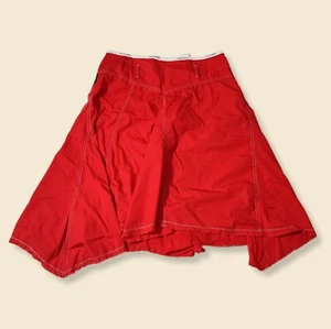 Vintage Armani Jeans Asymmetrical Womens A-Line Skirt Red Midi 90s UK 16 - Picture 1 of 8