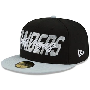Las Vegas Raiders New Era 59Fifty NFL Draft Black and Silver hat cap 7 5/8 - Picture 1 of 4